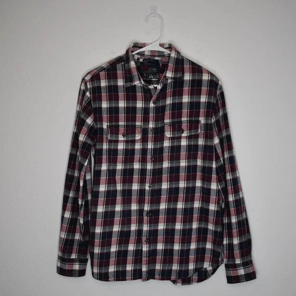 Old Navy Mens Button Down Shirt Vintage Flannels Sz M Plaid  Western Preppy